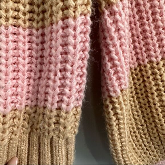 Finders Keepers Mariposa Striped Chunky Knit Crewneck Pullover Sweater Size XS - Picture 15 of 16